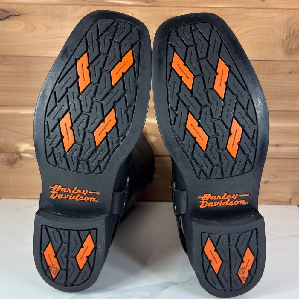 Harley Davidson Mega Harness 91345 Black Leather Motorcycle Boots Mens size 13